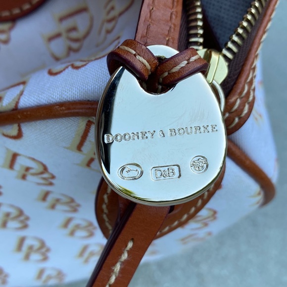 DOONEY & BOURKE signature satchel handbag canvas purse logo print bag leather - Picture 10 of 11